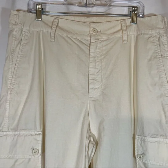J. Crew Cargo Pant in Ripstop Cotton Tan Wide Leg Y2K Gorpcore Women's Size 32 - Picture 3 of 11